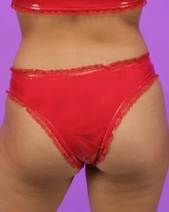 OhYes Fashion Red Vinyl Pixie Bottoms 9 OhYes Fashion Red Vinyl Pixie Bottoms -ravewonder store RW 082322 164