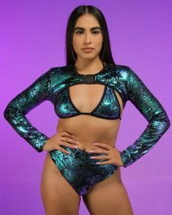Juan Serpentine Sea Long Sleeve Shrug -ravewonder store RW 082322 86