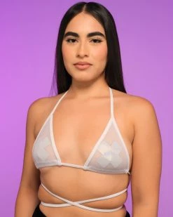 Shark White Sheer Bikini Wrap Top
