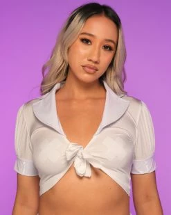 Roma White After Class Tie Top -ravewonder store RW 090122 Product 25