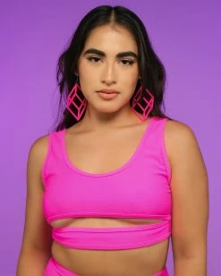 Juan Neon Pink Underboob Top -ravewonder store RW 090822 16