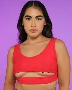 Juan Red Underboob Top -ravewonder store RW 090822 264