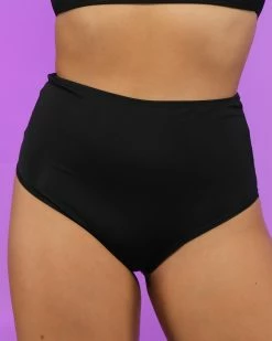 Shark Black High Waist Cheeky Bottoms -ravewonder store RW 090822 269