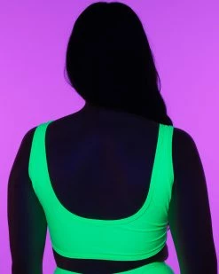 Juan Neon Green Underboob Top -ravewonder store RW 090822 59
