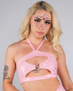 Roma Blush Babe Vinyl Cutout Top