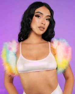 J. Valentine Faux Fur Shoulder Poofs