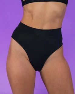 Shark Black Matte Solid Scrunch Back Booty Shorts