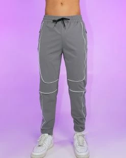 AE Gray Reflective Joggers -ravewonder store RW 093022 386