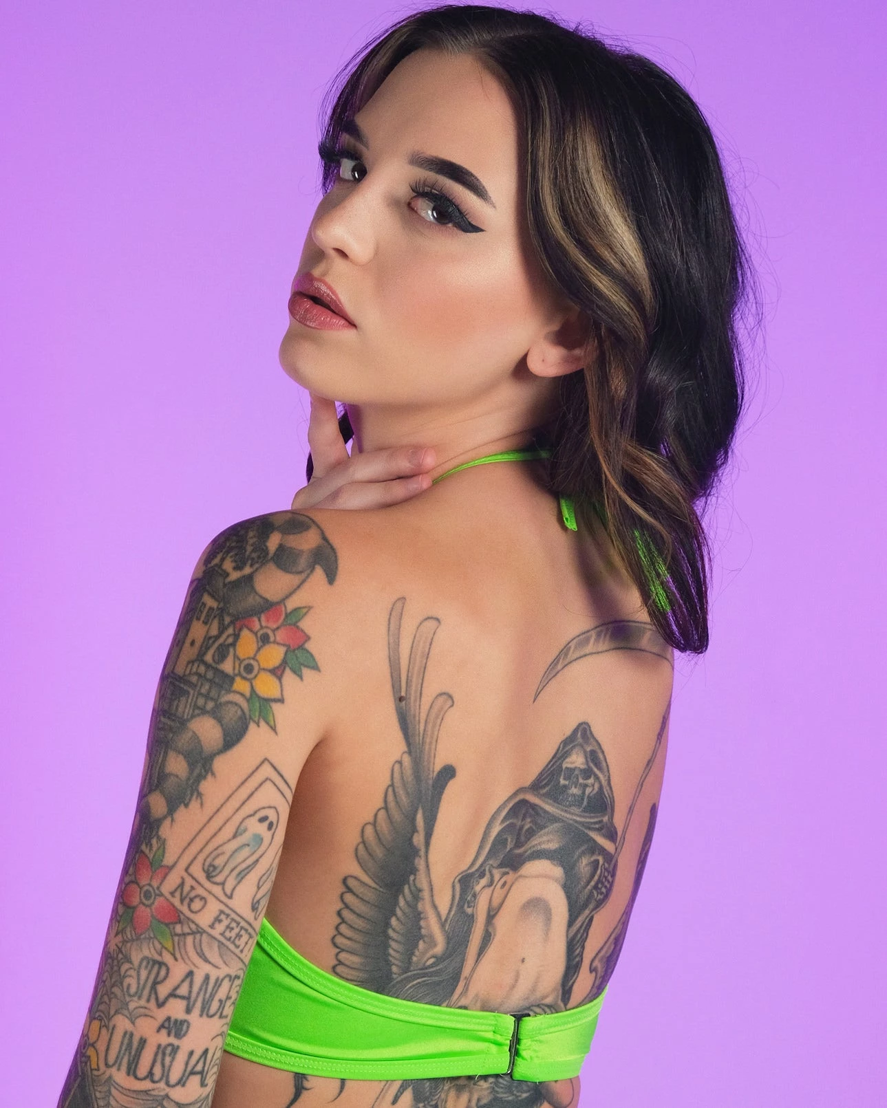 Roma Neon Green Kinetic Criss-Cross Top 4 Roma Neon Green Kinetic Criss-Cross Top - Image 2