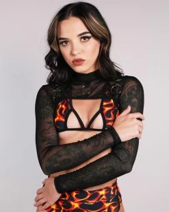 Juan Firestarter Cutout Bikini Top -ravewonder store RW 101222 1302