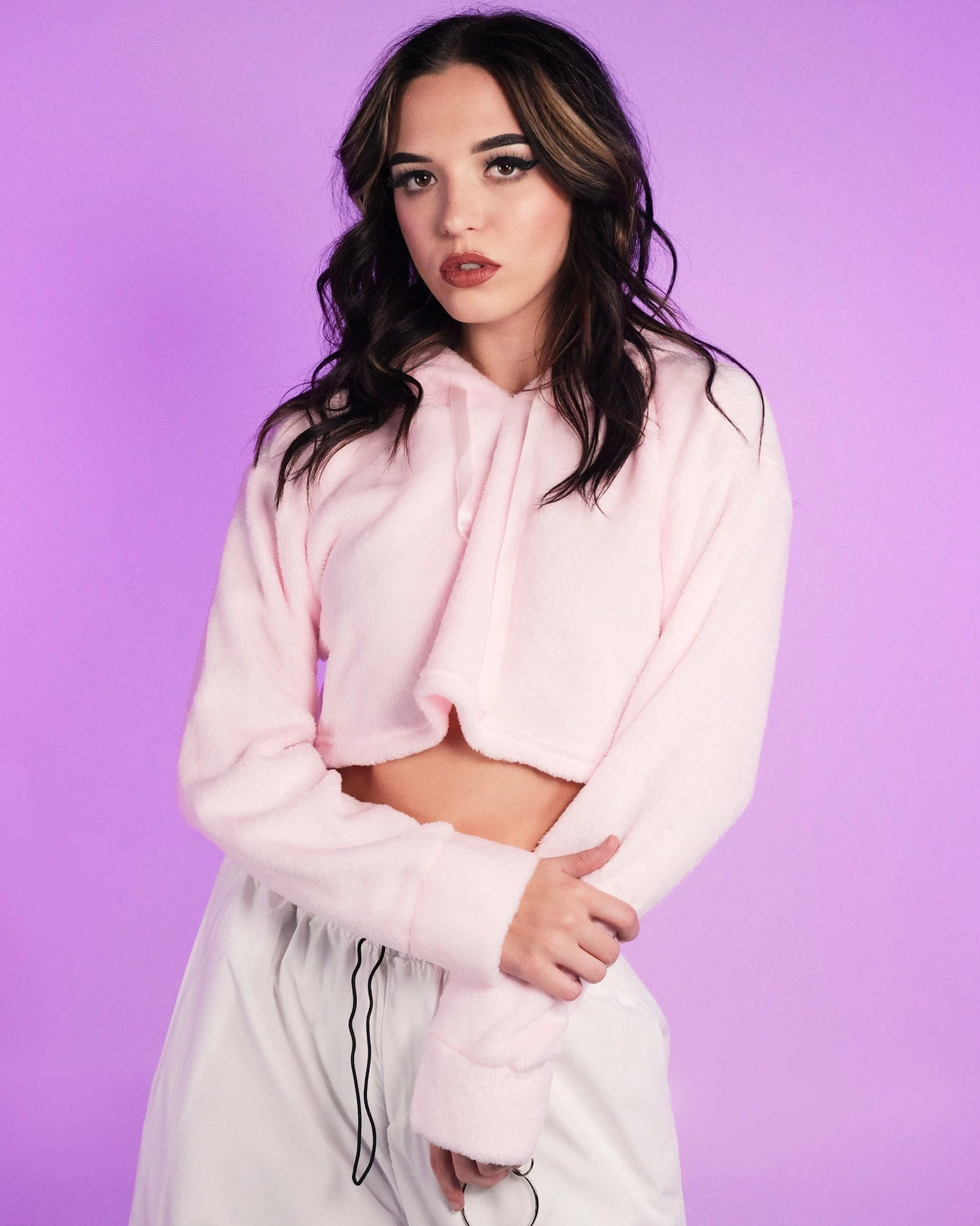 OhYes Fashion Pink Cuddle Puddle Fuzzy Crop Hoodie 5 OhYes Fashion Pink Cuddle Puddle Fuzzy Crop Hoodie - Image 3