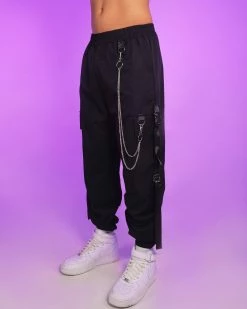 AE Too Extra Chain Cargo Black Joggers 14 AE Too Extra Chain Cargo Black Joggers -ravewonder store RW 101322 1469