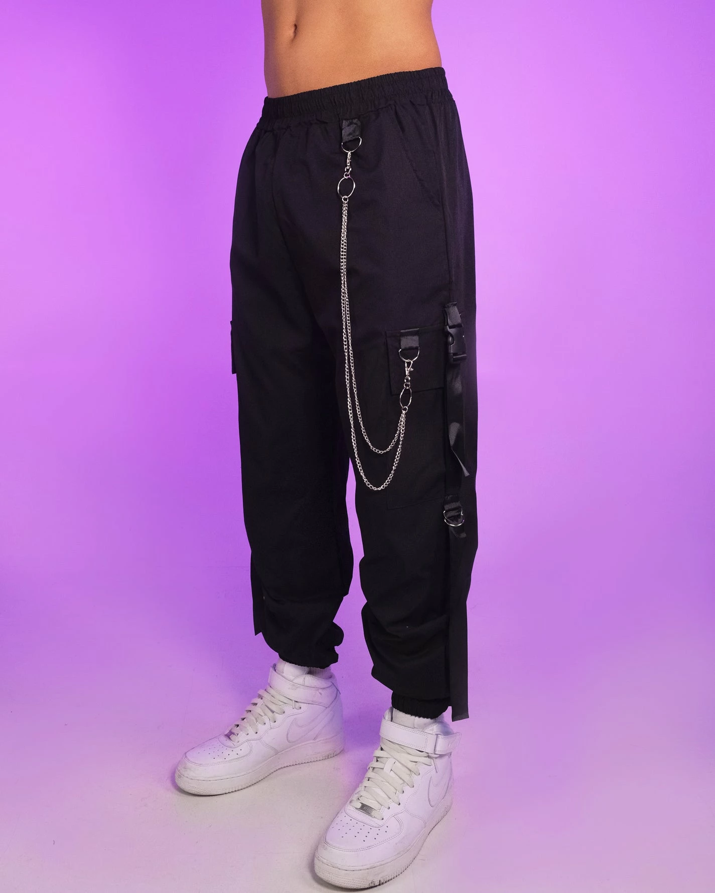 AE Too Extra Chain Cargo Black Joggers 7 AE Too Extra Chain Cargo Black Joggers - Image 5