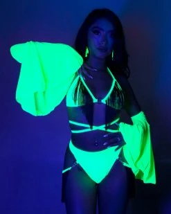 Rolita Couture Neon Green Fringe Bottoms -ravewonder store RW 101822 502