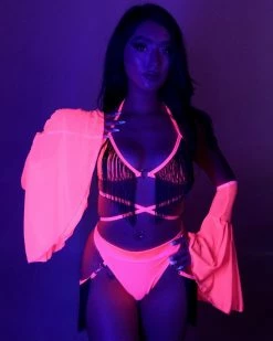 Rolita Couture Neon Pink Fringe Bottoms 8 Rolita Couture Neon Pink Fringe Bottoms -ravewonder store RW 101822 533