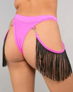 Rolita Couture Neon Pink Fringe Bottoms 7 Rolita Couture Neon Pink Fringe Bottoms -ravewonder store RW 101822 548