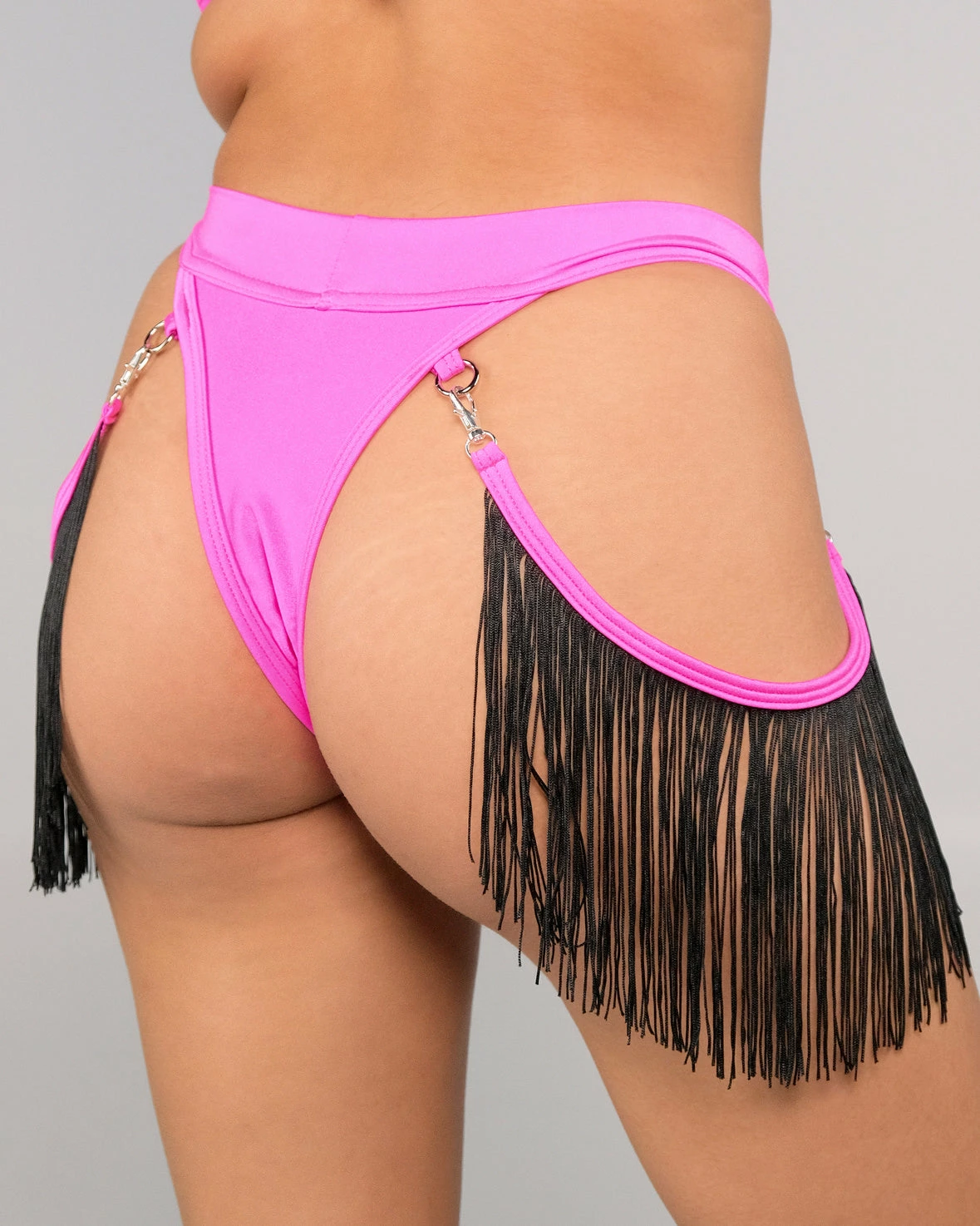 Rolita Couture Neon Pink Fringe Bottoms 3 Rolita Couture Neon Pink Fringe Bottoms - Image 3