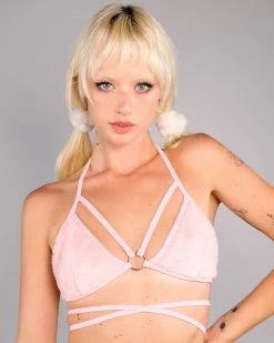 OhYes Fashion Pet Me Fuzzy Caged Wrap Top