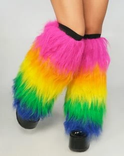 Leg Avenue Multicolor Fluffy Leg Warmers