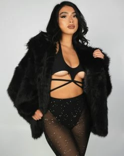 Fashion Go Lush Luv Long Faux Fur Jacket -ravewonder store RW 111722 634