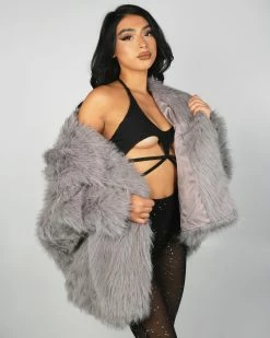 Fashion Go Lush Luv Long Faux Fur Jacket -ravewonder store RW 111722 701