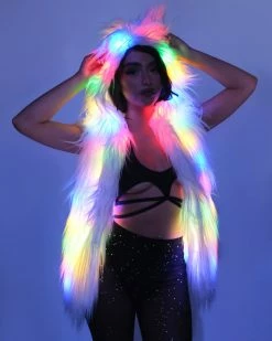AE Multi-Color LED Faux Fur Vest 15 AE Multi-Color LED Faux Fur Vest -ravewonder store RW 111722 895