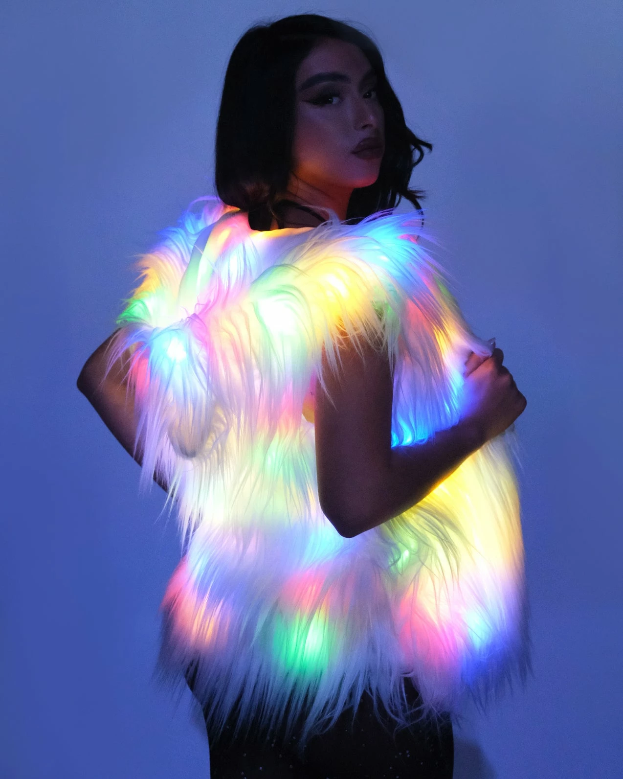 AE Multi-Color LED Faux Fur Vest 3 AE Multi-Color LED Faux Fur Vest