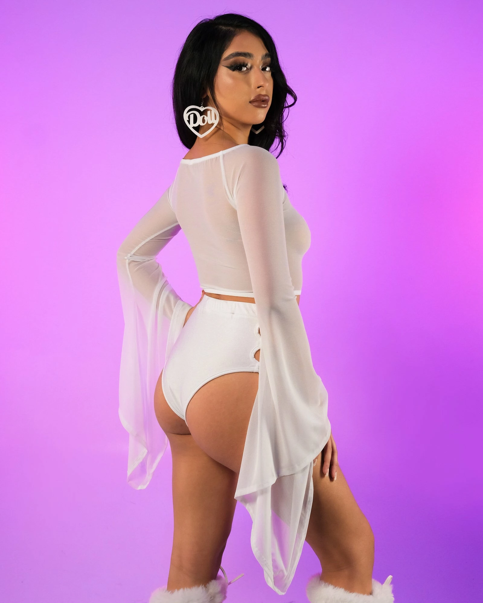 J. Valentine Sheer Mesh Lace Bell Long Sleeve Gypsy Top 6 J. Valentine Sheer Mesh Lace Bell Long Sleeve Gypsy Top - Image 4