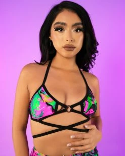 Rolita Couture Acid Waves Underboob Top