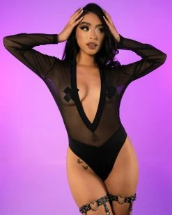 Roma Sheer Icon Bodysuit -ravewonder store RW 120622 706