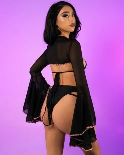 J. Valentine Pixie Cadet Mesh Bell Sleeve Shrug 15 J. Valentine Pixie Cadet Mesh Bell Sleeve Shrug -ravewonder store RW 120622 962