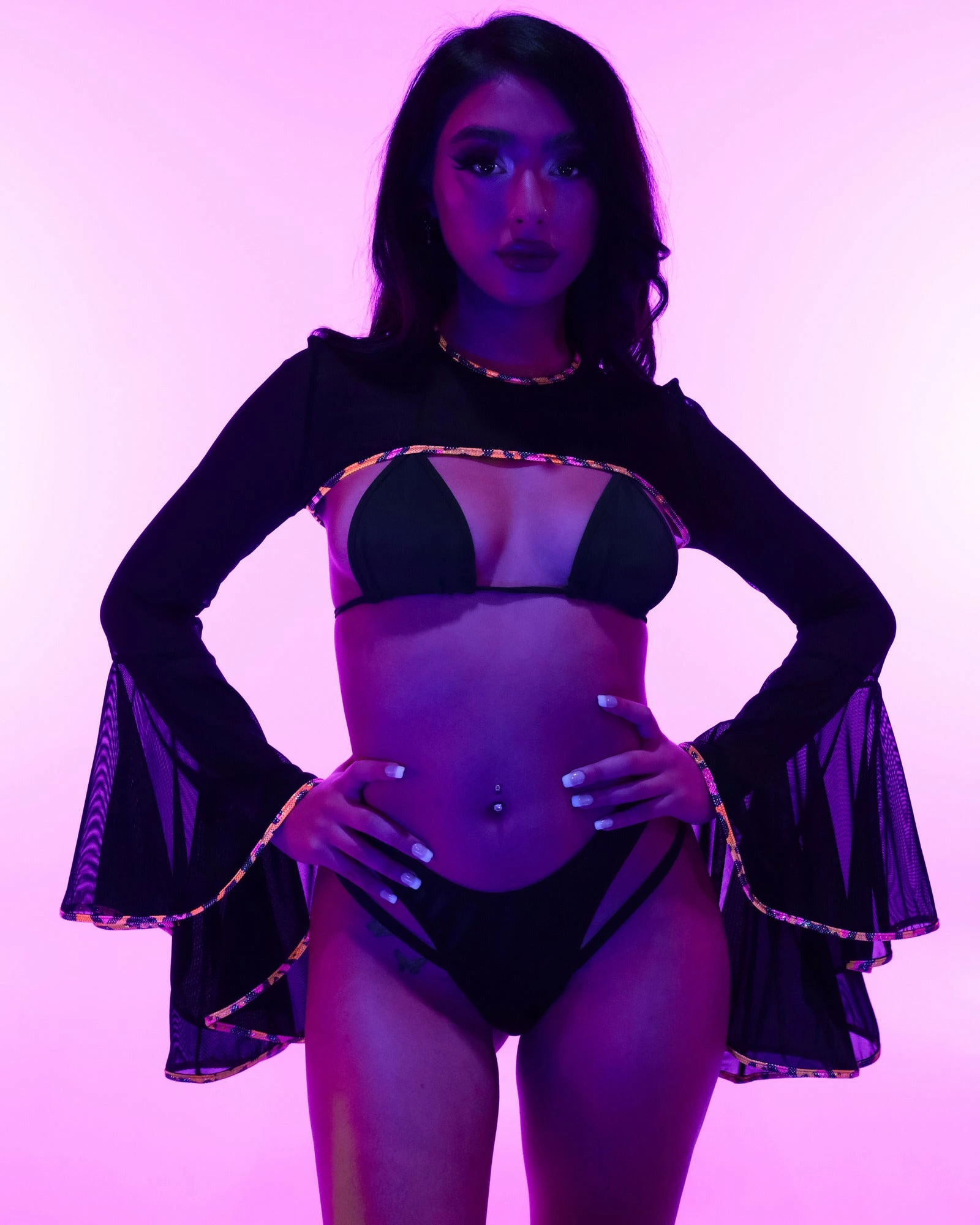 J. Valentine Pixie Cadet Mesh Bell Sleeve Shrug 10 J. Valentine Pixie Cadet Mesh Bell Sleeve Shrug - Image 8