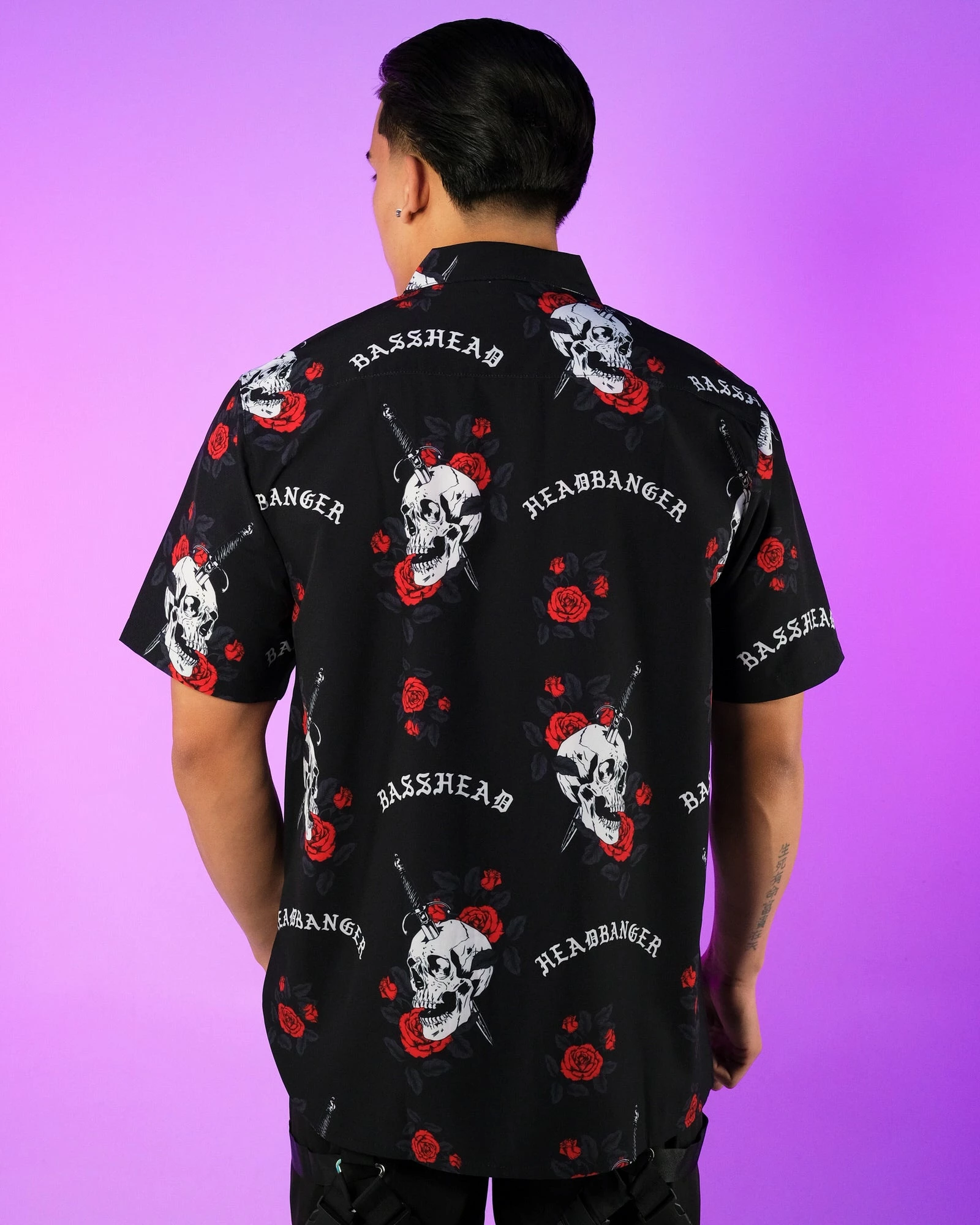 Jarmoo Skull & Rose Basshead Hawaiian Shirt 5 Jarmoo Skull & Rose Basshead Hawaiian Shirt - Image 3