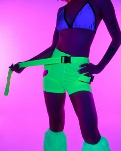 Hengda Green Risktaker Shorts 7 Hengda Green Risktaker Shorts -ravewonder store RW 121322 524