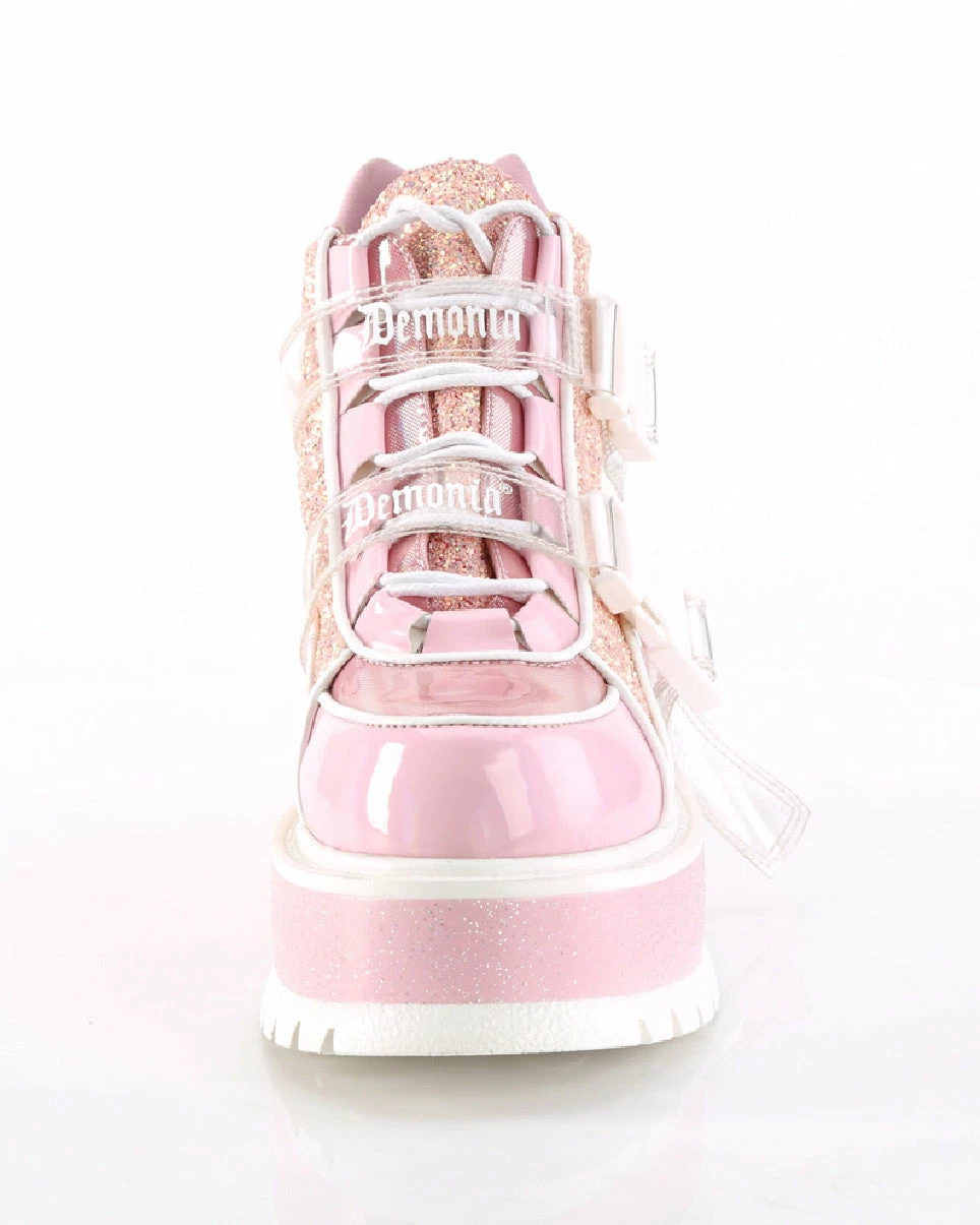 Pleasers Demonia Slacker Holo Pink Ankle Boots 7 Pleasers Demonia Slacker Holo Pink Ankle Boots - Image 5