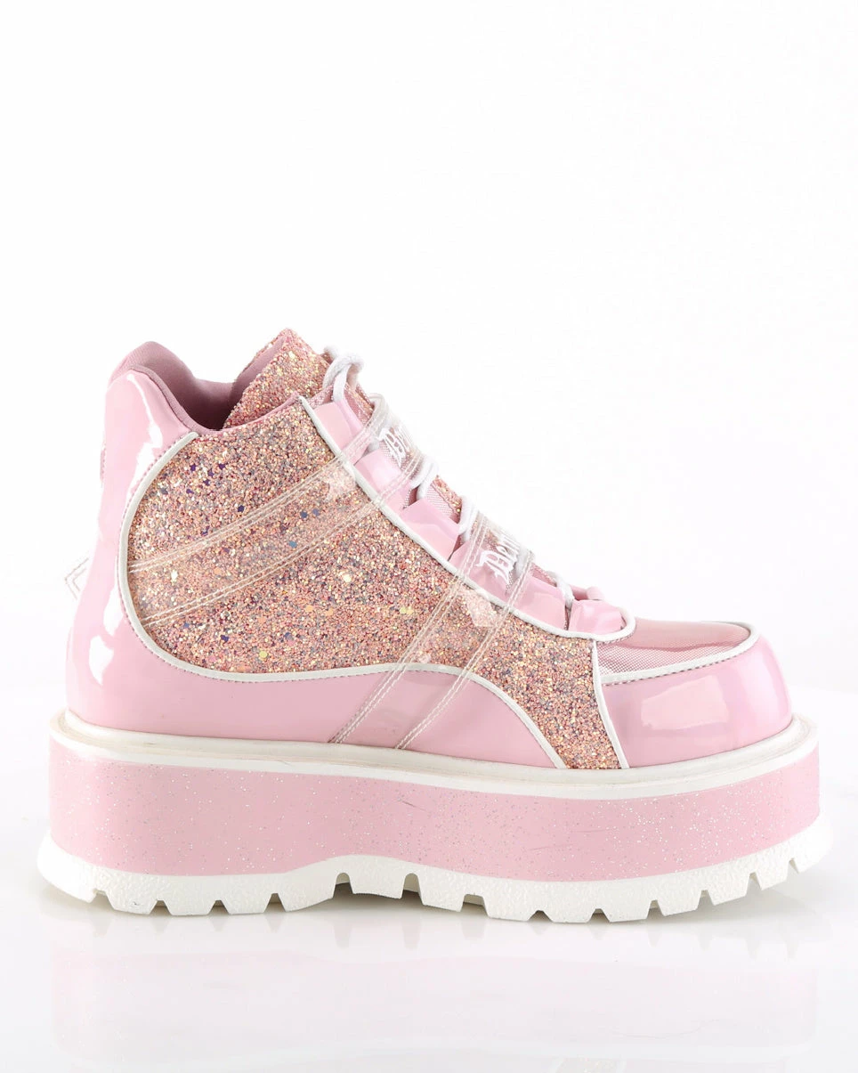 Pleasers Demonia Slacker Holo Pink Ankle Boots 9 Pleasers Demonia Slacker Holo Pink Ankle Boots - Image 7