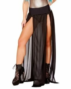 J. Valentine Black Sheer Slip Gypsy Skirt