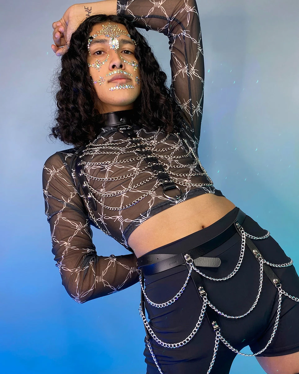 AE Barbed Bish Mesh Crop Top 6 AE Barbed Bish Mesh Crop Top - Image 6