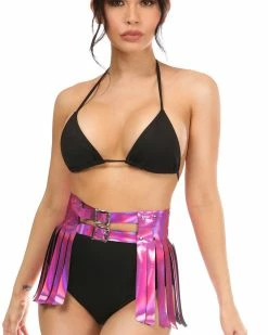 Daisy's Corsets Fuchsia Feelz Fringe Skirt 9 Daisy's Corsets Fuchsia Feelz Fringe Skirt -ravewonder store fuchsia hologram fringe mini skirt in stock 8