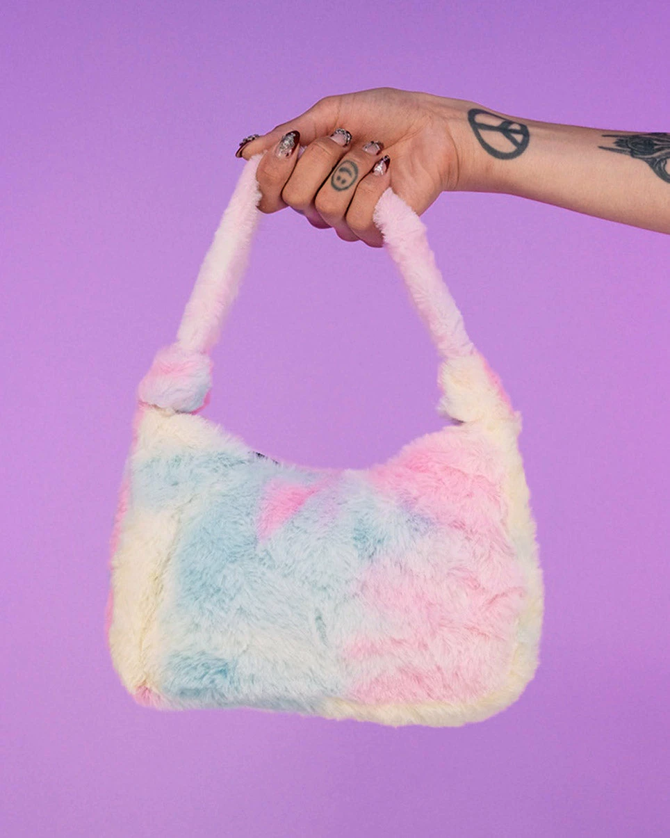 AE Tie Dye Fuzzy Purse 1 AE Tie Dye Fuzzy Purse