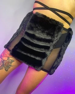 OhYes Fashion Pet Me Fuzzy Mesh Stripe Mini Skirt -ravewonder store p9 a64aff16 a4fa 417e 857e 3174c5a017c9