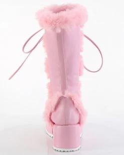 Pleasers Demonia Pink Winter Solstice Faux Fur Boots -ravewonder store pink4