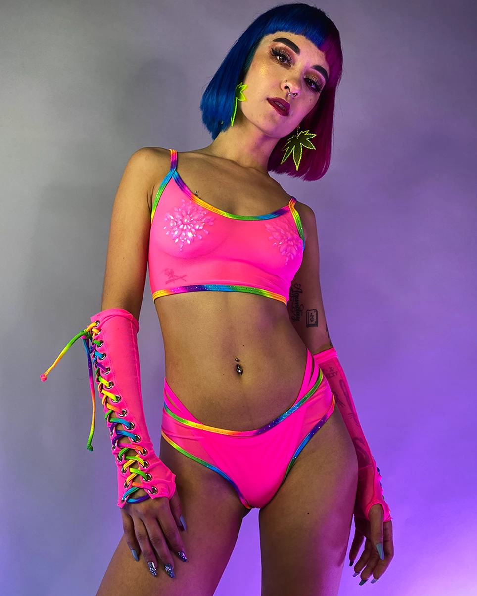 J. Valentine Over The Rainbow Mesh Crop Tank 6 J. Valentine Over The Rainbow Mesh Crop Tank - Image 4