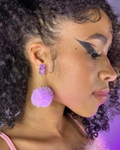 AE Your Teddy Gummy Bear Plush Earrings -ravewonder store purp