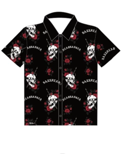 Jarmoo Skull & Rose Basshead Hawaiian Shirt 11 Jarmoo Skull & Rose Basshead Hawaiian Shirt -ravewonder store red