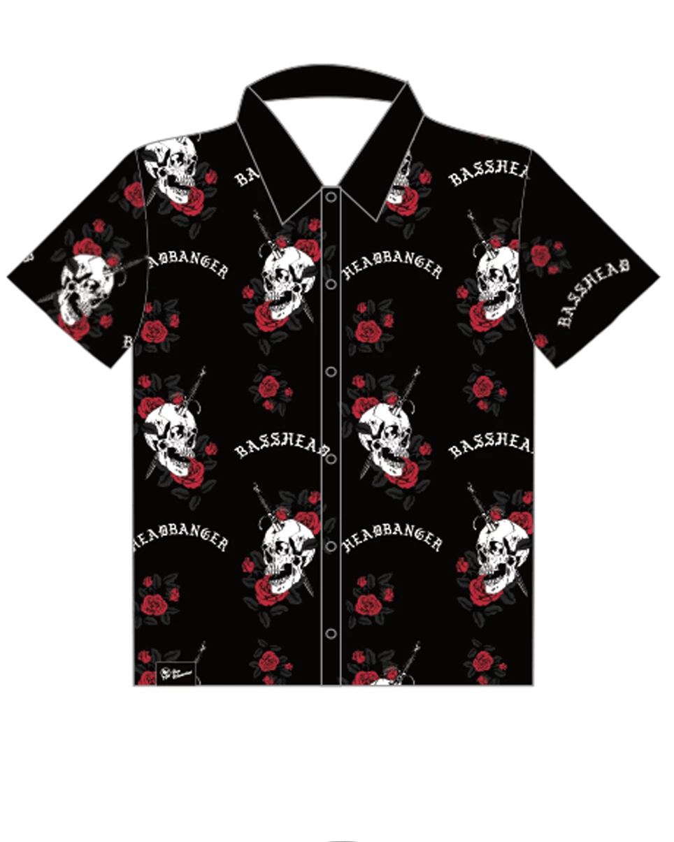 Jarmoo Skull & Rose Basshead Hawaiian Shirt 7 Jarmoo Skull & Rose Basshead Hawaiian Shirt - Image 5