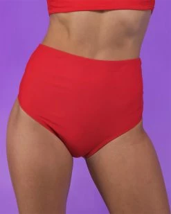 Shark Red High Waist Shorts