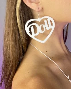 AE I'll Be Your Doll Heart Shaped PVC Earrings